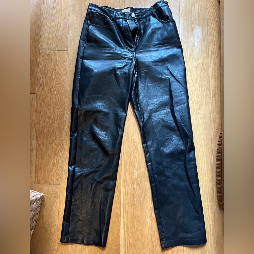 Black Faux Letter Pants